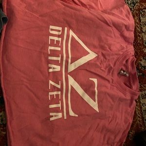 Delta Zeta Pink Cropped Tshirt Sorority